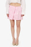 Prada Pink/White Gingham Check Wrap Mini Skirt Size 44