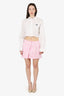 Prada Pink/White Gingham Check Wrap Mini Skirt Size 44