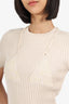 Jacquemus Cream La Maille Bikini Ribbed Knit Cropped Top Size 40
