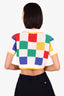 Casablanca Multicolour Check Crochet Polo Size L