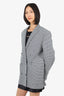 Balmain Black/White Houndstooth Double Breasted Blazer Size 40