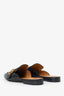 Gucci Black Leather GG 'Peyton' Slip On Mules Size 37