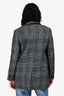 Saint Laurent Black/White Wool Check Coat Size 34