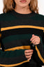 Ports 1961 Green/Grey Wool Striped Cropped Sweater Size XS