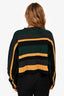 Ports 1961 Green/Grey Wool Striped Cropped Sweater Size XS