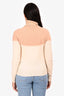 Chloe White/Nude Pink Cashmere Pattern Turtle Neck Sweater Size S