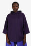 Loro Piana Purple Cashmere Hooded Cape Style Coat Size M