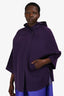 Loro Piana Purple Cashmere Hooded Cape Style Coat Size M