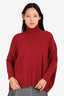 Brunello Cucinelli Red Cashmere Turtle Neck Sweater Size XS