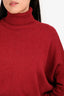 Brunello Cucinelli Red Cashmere Turtle Neck Sweater Size XS