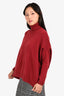 Brunello Cucinelli Red Cashmere Turtle Neck Sweater Size XS