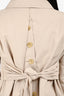 Prada 2010 Beige Button Detail Short A-Line Trench Size M