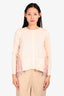 Sacai 2013 Yellow/Pink Wool Lace Detail Cardigan Size 1