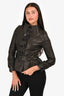 Burberry Prorsum Black Leather High Neck Belted Jacket Size 38