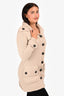 Burberry London Beige Wool Pocket Detail Long Cardigan Size XS