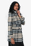 Burberry Beige/Black Tartan Patterned Trench Coat Size 2 US with Belt
