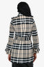 Burberry Beige/Black Tartan Patterned Trench Coat Size 2 US with Belt