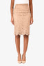 Dolce & Gabbana Nude Lace Midi Skirt Size 36