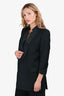 Givenchy 2013 Black Wool/Silk Lapel Detail Blazer Size 38