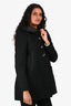 Miu Miu 2011 Black Wool Hooded Duffle Coat Size 36