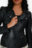 Burberry London Black Leather Biker Jacket Size 2 US