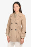 Louis Vuitton Beige Double Breasted Short Trench Coat Size 34