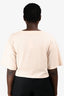 Celine Cream Black Logo Crop T-Shirt Size M