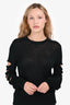 Rick Owens Black Cotton/Wool Cut Out Sleeve Sweater Size S