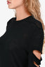 Rick Owens Black Cotton/Wool Cut Out Sleeve Sweater Size S