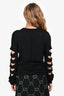 Rick Owens Black Cotton/Wool Cut Out Sleeve Sweater Size S