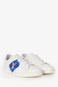 Louis Vuitton White/Blue Leather Logo Low Top Sneakers Size 5
