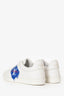 Louis Vuitton White/Blue Leather Logo Low Top Sneakers Size 5