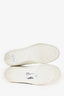 Louis Vuitton White/Blue Leather Logo Low Top Sneakers Size 5