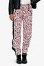 Louis Vuitton White/Red Monogram Track Pants Size 36