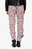 Louis Vuitton White/Red Monogram Track Pants Size 36