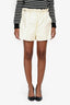 Hermès White Leather Cinched Shorts Size 34