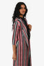 Pleats Please Issey Miyake Grey/Pink Striped Pleated Cardigan Size 4