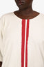 Issey Miyake Men White/Red Paint Stroke Top Est. Size M