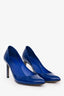 Gucci Blue Patent Leather Pointed Toe Heels Size 35.5