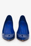 Gucci Blue Patent Leather Pointed Toe Heels Size 35.5