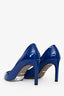 Gucci Blue Patent Leather Pointed Toe Heels Size 35.5