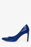 Gucci Blue Patent Leather Pointed Toe Heels Size 35.5