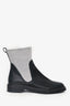 The Row Black Leather Knit Ankle Boots Size 38.5