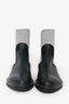 The Row Black Leather Knit Ankle Boots Size 38.5