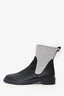 The Row Black Leather Knit Ankle Boots Size 38.5