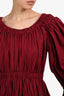 Ulla Johnson Burgundy Off the Shoulder Bubble Hem Dress Size 6
