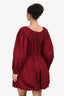 Ulla Johnson Burgundy Off the Shoulder Bubble Hem Dress Size 6