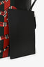 Gucci Black Leather Snake Tote Bag with Strap