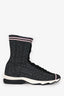 Fendi Silver Grey/Pink Knit Sock Sneakers Size 41