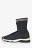 Fendi Silver Grey/Pink Knit Sock Sneakers Size 41
